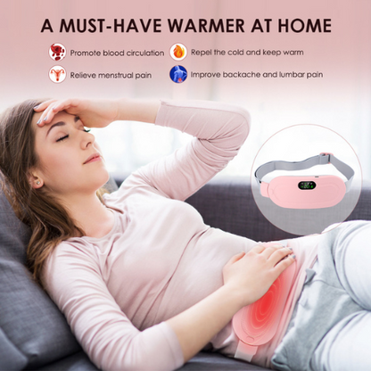 Women’s Menstrual Cramp Relief Belt – Lightweight Heating Pad with 3 Heat Levels, Abdominal Massage, Smart Timing & Portable Rechargeable Design