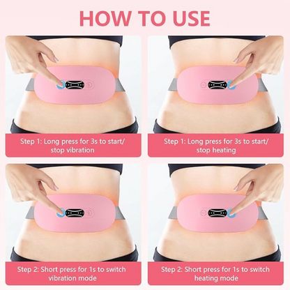 Women’s Menstrual Cramp Relief Belt – Lightweight Heating Pad with 3 Heat Levels, Abdominal Massage, Smart Timing & Portable Rechargeable Design