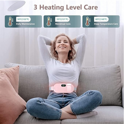 Women’s Menstrual Cramp Relief Belt – Lightweight Heating Pad with 3 Heat Levels, Abdominal Massage, Smart Timing & Portable Rechargeable Design